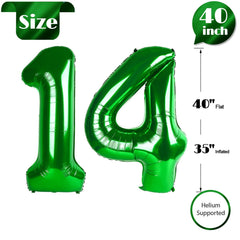 IWERP glossy green foil balloon catches light for striking decor
