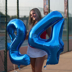 IWERP foil number balloon 29 serves as an eye catching hanging focal.