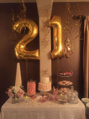 IWERP giant 6th birthday foil balloon in shimmering gold