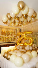 IWERP gold 25 balloon multiuse decor, perfect for birthdays and anniversaries.