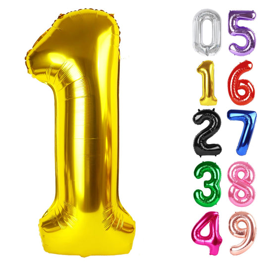 IWERP Gold Number 1 Balloon 40-inch anchors a first birthday photo backdrop.