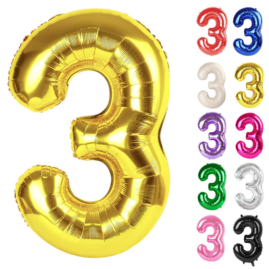 IWERP Gold Number 3 balloon, 40-inch, creates a striking photo backdrop.