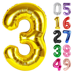 iwerp gold number 3 balloon 40-inch setup for a striking photo backdrop