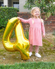 IWERP Gold Number 4 Balloon photo backdrop enhances memories with luxurious gold glow.