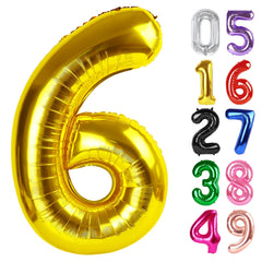 IWERP Gold Number 6 balloon 40 inch creates a bold party backdrop
