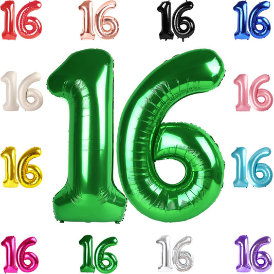 IWERP green 16th birthday balloon, 40-inch, ideal as a photo-worthy centerpiece