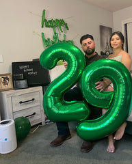 IWERP green 18 balloon highlights milestone moments with style.
