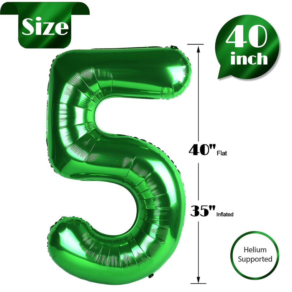 IWERP green 5th birthday balloon photo backdrop for memories.