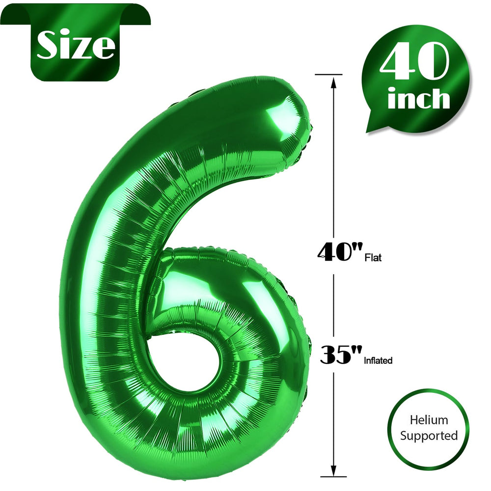 IWERP green 6th birthday balloon hung near stage for memorable photos