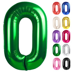 IWERP green 40-inch number 0 balloon for milestone birthday photo backdrop.