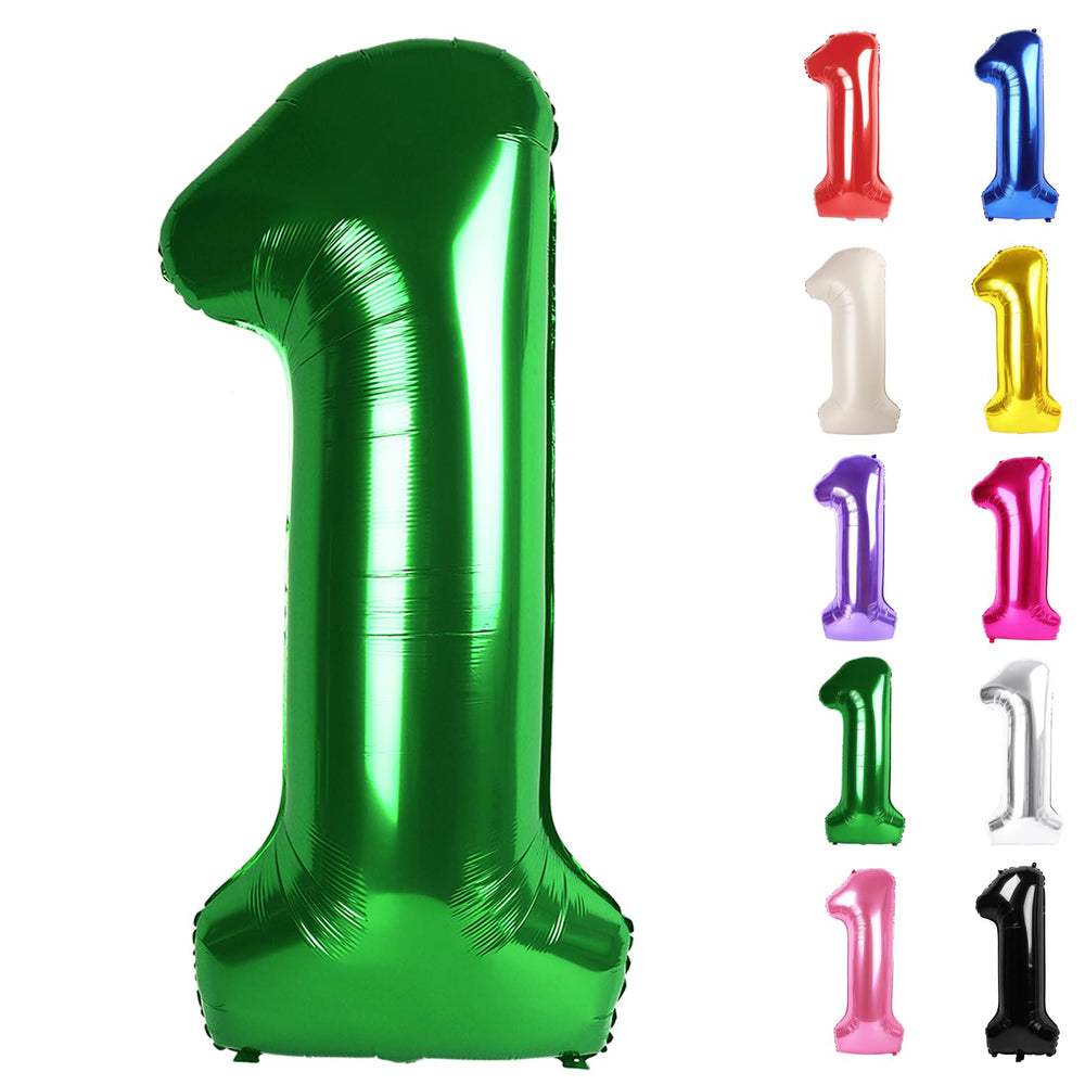 IWERP Green Number 1 balloon 40-inch creates a standout birthday backdrop.