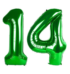 IWERP green number 14 balloon 40 inch enhances photo backdrops with a bold birthday focal point