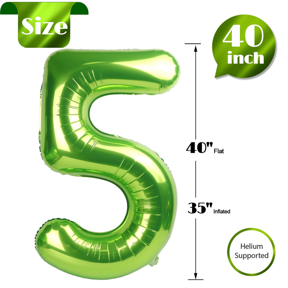 IWERP green number 5 balloon adds an elegant focal point.