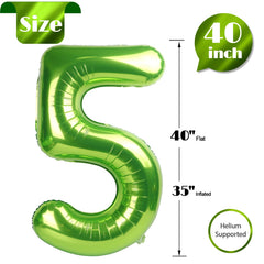 IWERP green number 5 balloon adds an elegant focal point.