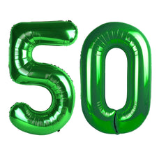 IWERP Green Number 50 Balloon 40-inch stands as a bold photo backdrop.
