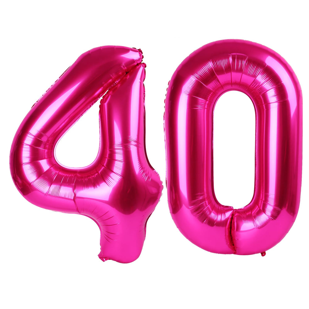 IWERP hot pink 40-inch number balloon creates a bold birthday backdrop
