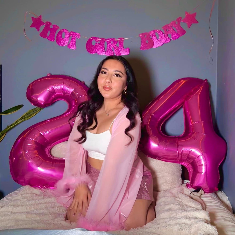 IWERP hot-pink age-themed balloons pair well with other numbers.