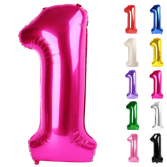 IWERP hot pink number 1 balloon 40inch creates a bold first birthday backdrop