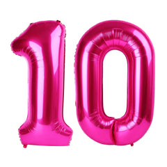 IWERP hot pink 40-inch number 10 balloon ideal as a birthday photo backdrop