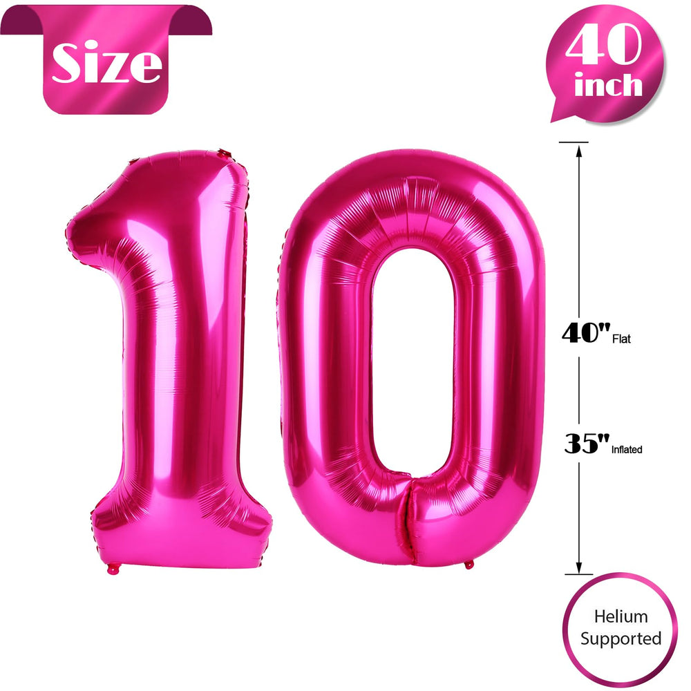 IWERP hot pink number 10 balloon deflated for easy storage after party