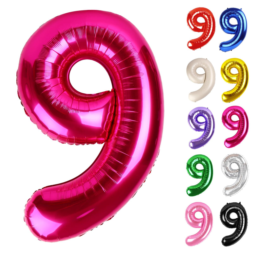 IWERP hot pink number 9 balloon 40-inch centerpiece perfect for birthday photos