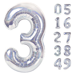 IWERP Laser Silver 3-balloon 40-inch front view for striking photo backdrops.