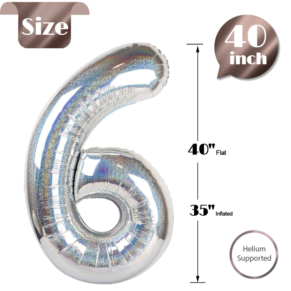 IWERP Laser Silver 6 balloon hanging decor adds a festive focal point.