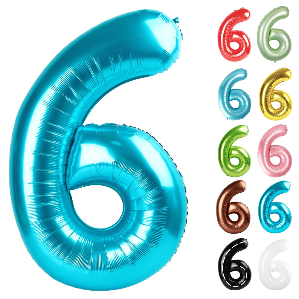 IWERP light blue 40-inch 6 balloon boosts birthday photo moments with a bold focal point.
