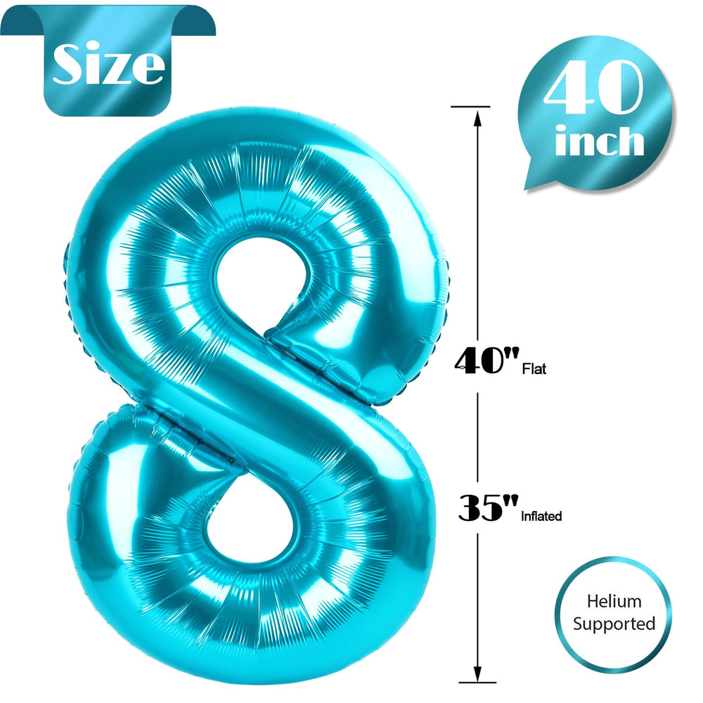 IWERP light blue 8-balloon with self-sealing valve for easy inflation and reuse.