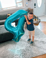 IWERP light blue 40-inch Number 1 balloon, photo prop for memorable birthdays.