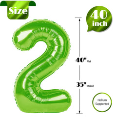 IWERP light green number 2 balloon shows inflation options with a calm finish.