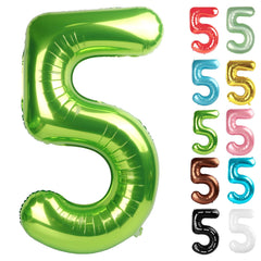 IWERP light green 40-inch number 5 balloon as a vibrant photo backdrop.