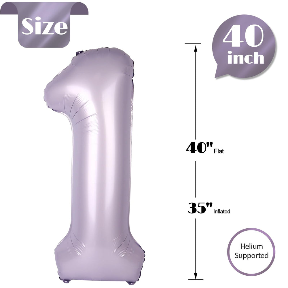 IWERP Lilac Number 1 balloon serves as a photo-backdrop centerpiece