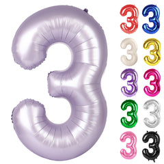 IWERP Lilac Number 3 balloon 40-inch creates a bold birthday backdrop.