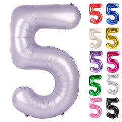IWERP lilac number 5 balloon 40 inch serves as a bold birthday centerpiece and photo backdrop.