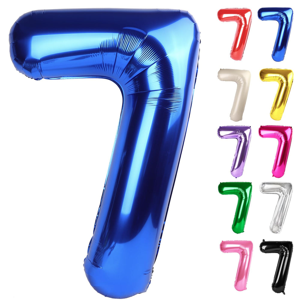 IWERP metallic blue 7 balloon 40 inch serves as a bold party centerpiece and photo prop.