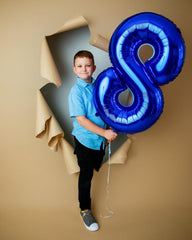 IWERP navy blue foil number 8 close-up highlighting a festive shine.