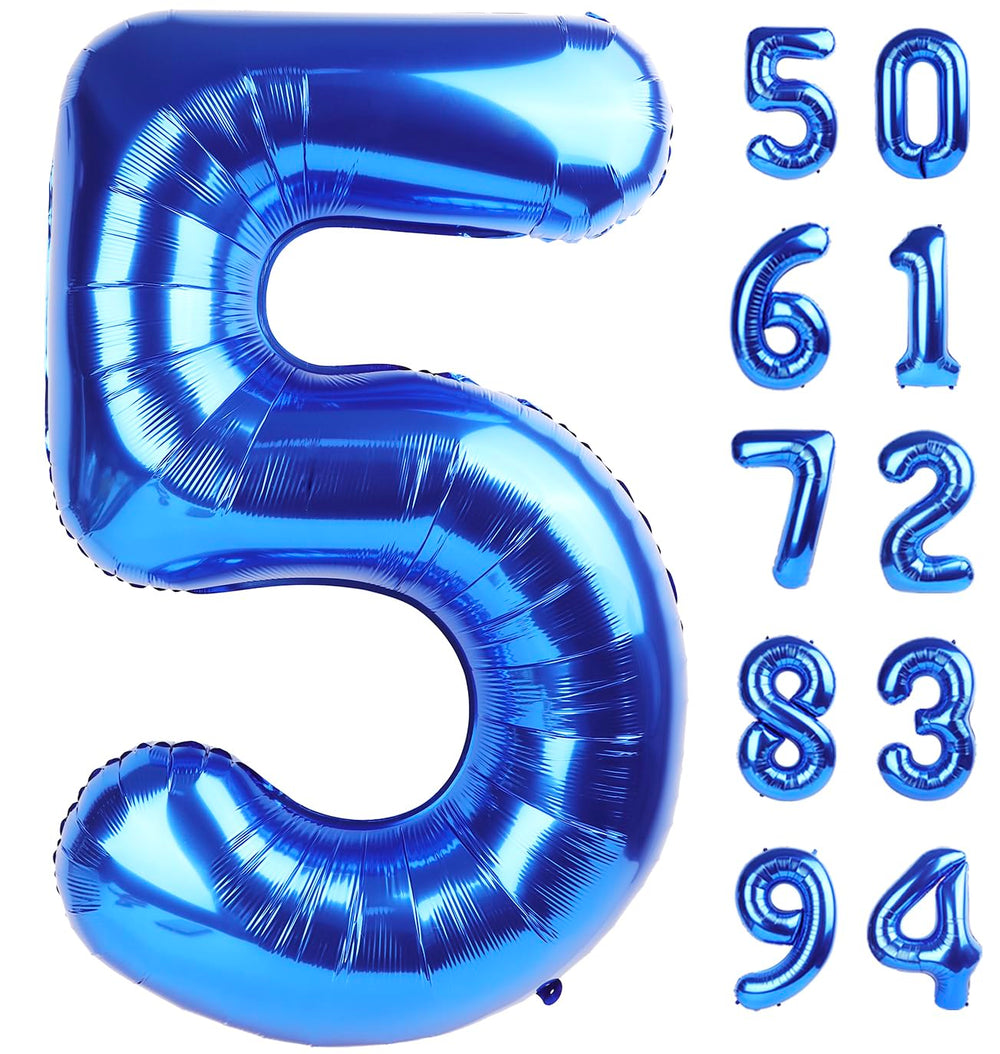 IWERP navy-blue 40-inch number balloon with 5 for standout birthday photos.