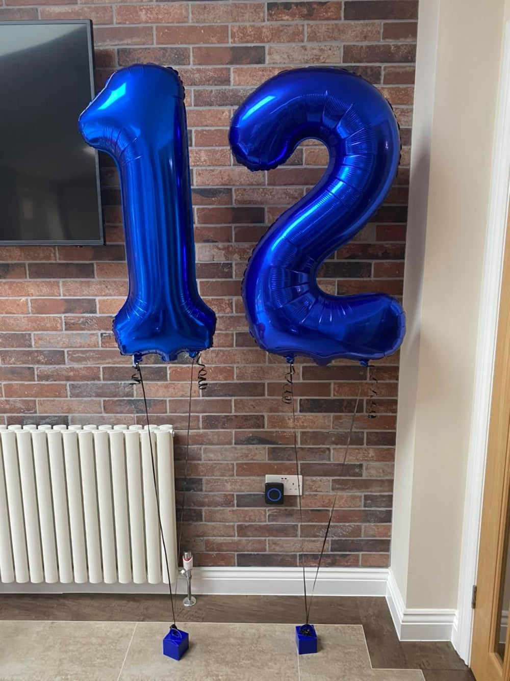 IWERP Navy blue foil balloon enhances blue party themes for 12th birthdays