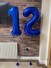 IWERP Navy blue foil balloon enhances blue party themes for 12th birthdays