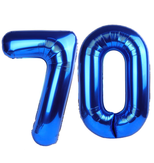 IWERP navy blue 70-number balloon ideal photo backdrop.