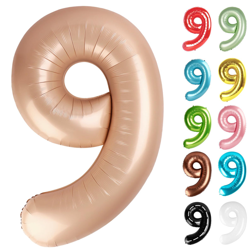 IWERP Number 9 balloon 40-inch front view, ideal for birthdays.