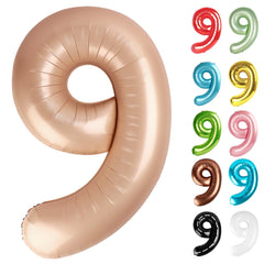 IWERP Number 9 balloon 40-inch front view, ideal for birthdays.