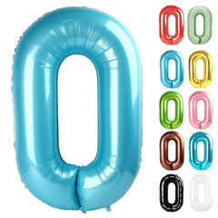 IWERP pearlescent blue 0 balloon, 40-inch display for a bold birthday centerpiece.