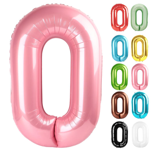 IWERP pearlescent pink 0 balloon 40-inch ideal for milestone birthday photo backdrops.