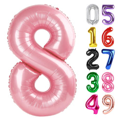 IWERP Pearlescent Pink 40-inch 8-balloon creates dramatic birthday backdrop