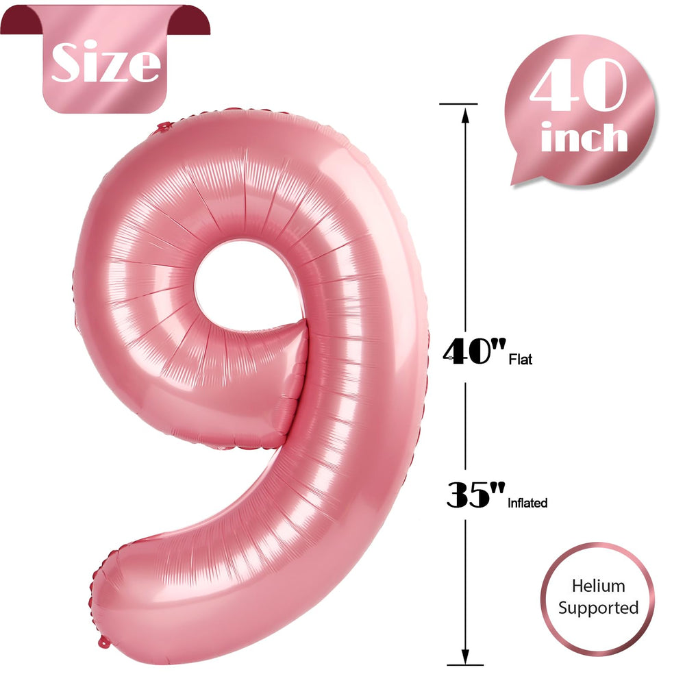 IWERP pearlescent pink 9-balloon compatible with air or helium for flexible decorating
