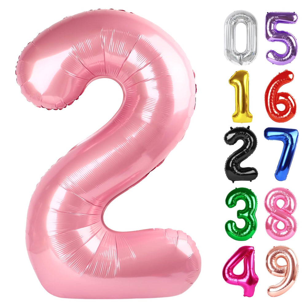 IWERP pearlescent pink 40inch number 2 balloon backdrop for vibrant photos