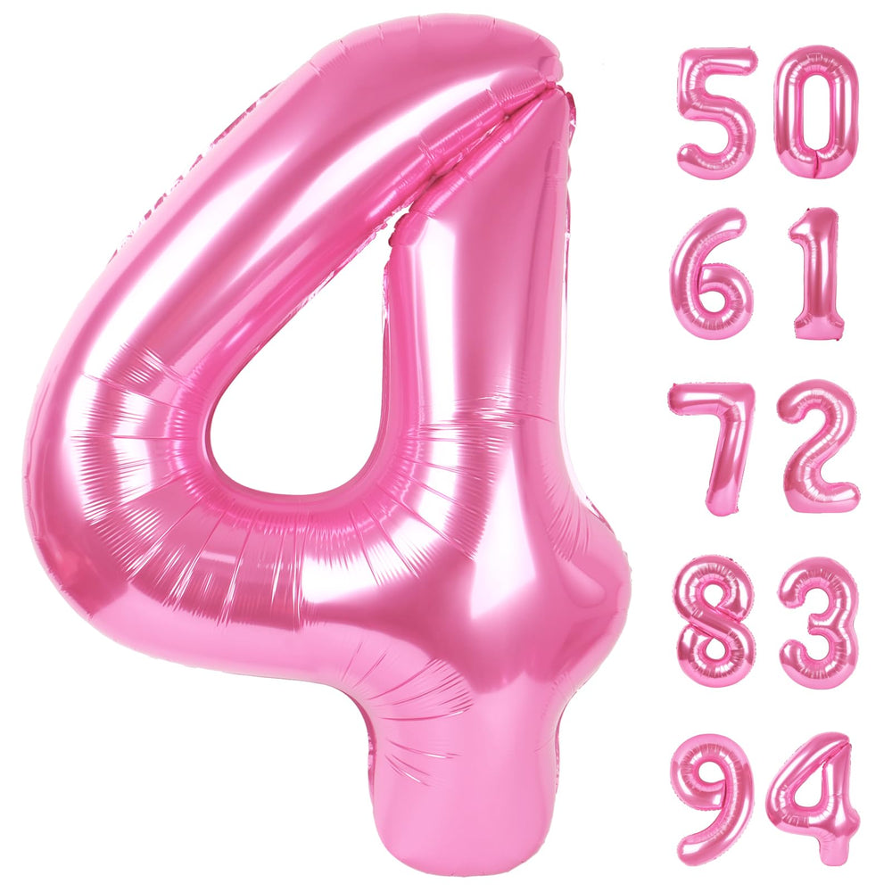 IWERP Pink 4-number balloon boosts photo-worthy moments at birthday parties.