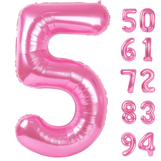 IWERP pink 5 balloon 40 inch creates a striking birthday photo backdrop.